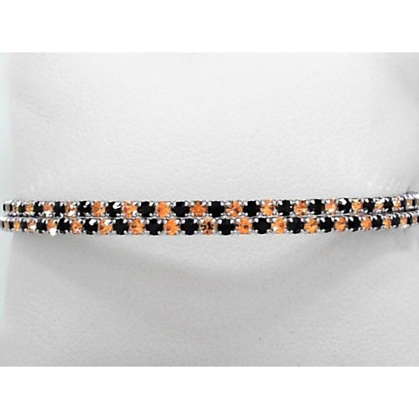 Black & Orange Crystal Bracelet, 2 Row White Orin Jewelers Northville, MI