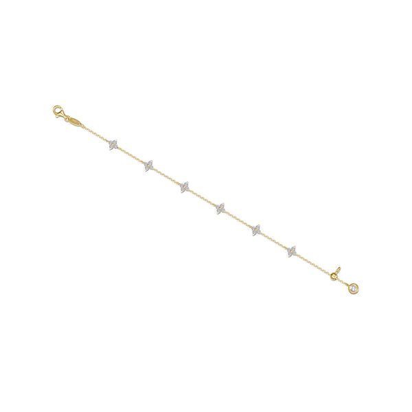 Sterling Silver Gold Plated Bracelet With CZs Image 2 Orin Jewelers Northville, MI