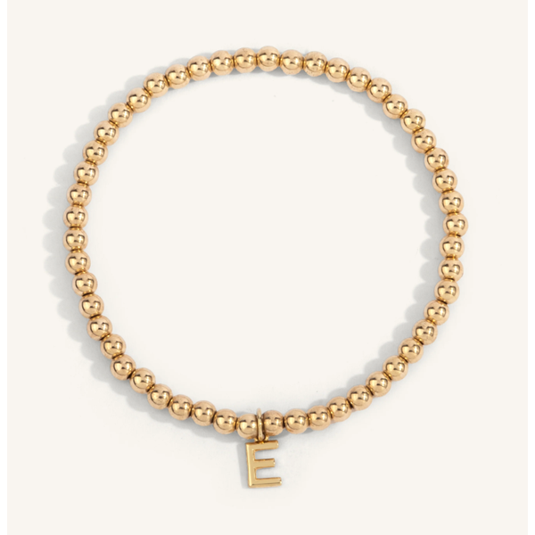 Gold Filled 4 mm Bead Bracelet With Initial 