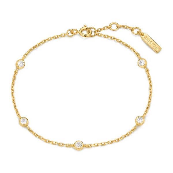 Sterling Silver Gold Plated Bezel Set Station Bracelet By Ania Haie Image 2 Orin Jewelers Northville, MI