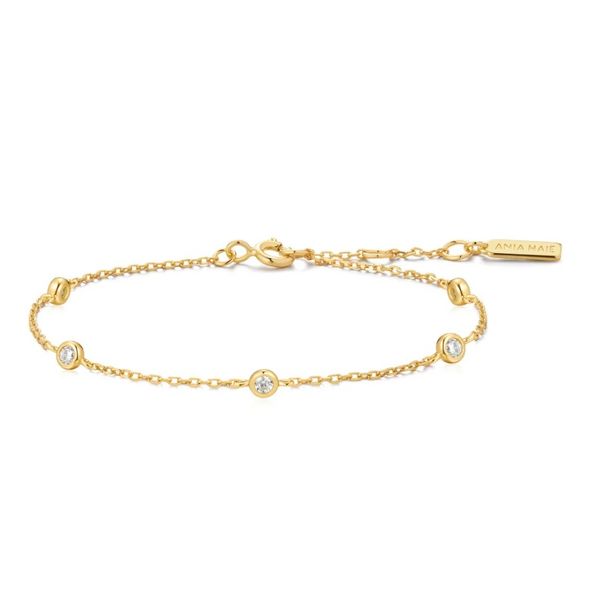 Sterling Silver Gold Plated Bezel Set Station Bracelet By Ania Haie Orin Jewelers Northville, MI
