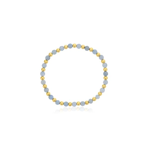 4mm Aquamarine/4mm Gold Filled Bead Bracelet Orin Jewelers Northville, MI