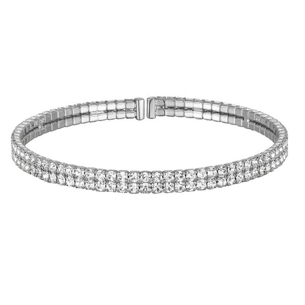 Crystal Cuff Bracelet - 2-Row White Orin Jewelers Northville, MI