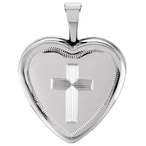 Sterling Silver Cross Heart Locket Orin Jewelers Northville, MI