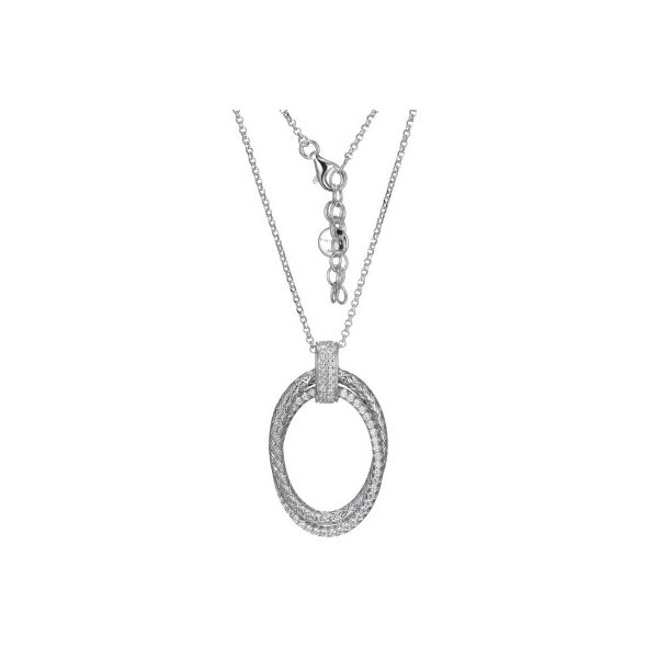 Lady's Sterling Silver Necklace with Mesh and CZs Orin Jewelers Northville, MI