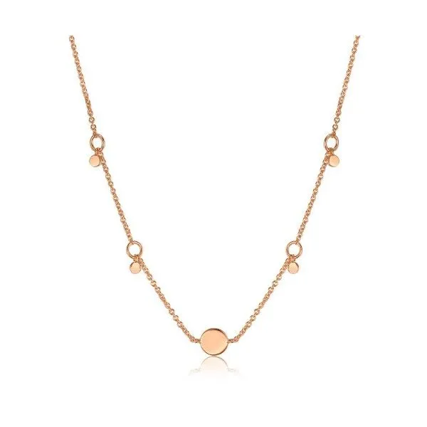 Sterling Silver Rose Gold Plated Geometry Drop Discs Necklace By Ania Haie Orin Jewelers Northville, MI