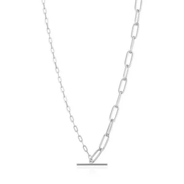 Sterling Silver Mixed Link T-bar Necklace By Ania Haie Orin Jewelers Northville, MI