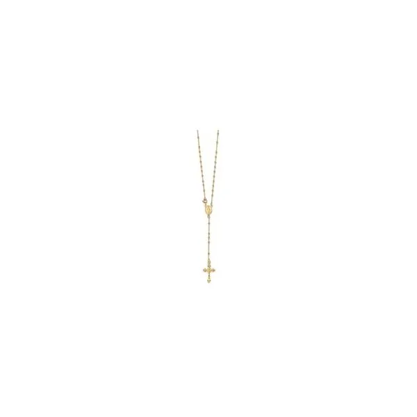 Sterling Silver Gold-plated Polished Rosary Necklace Orin Jewelers Northville, MI