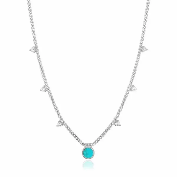 Sterling Silver Turquoise Drop Disc Necklace by Ania Haie Orin Jewelers Northville, MI