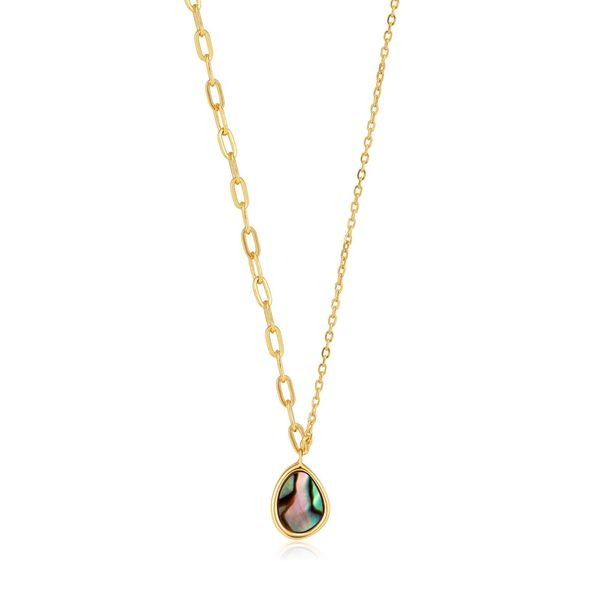 Sterling Silver Gold Plated Tidal Abalone Mixed Link Necklace By Ania Haie Orin Jewelers Northville, MI