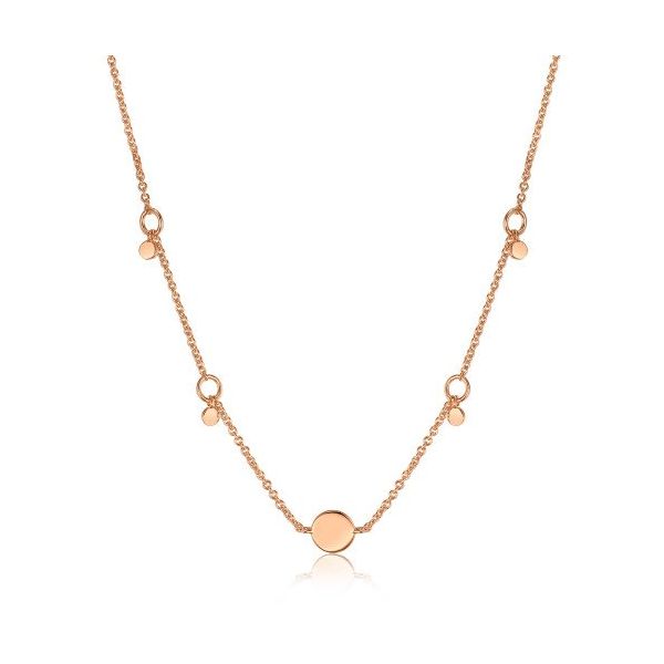 Sterling Silver Rose Gold Plated Geometry Drop Discs Necklace By Ania Haie Orin Jewelers Northville, MI