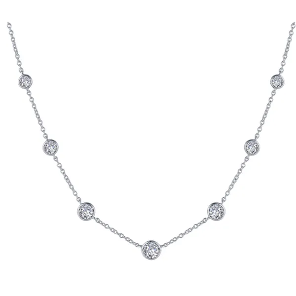 Sterling Silver Station Necklace With 7 CZs Orin Jewelers Northville, MI