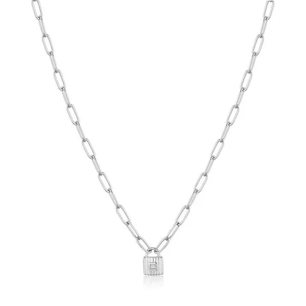 Sterling Silver Chunky Chain Padlock Necklace By Ania Haie Orin Jewelers Northville, MI