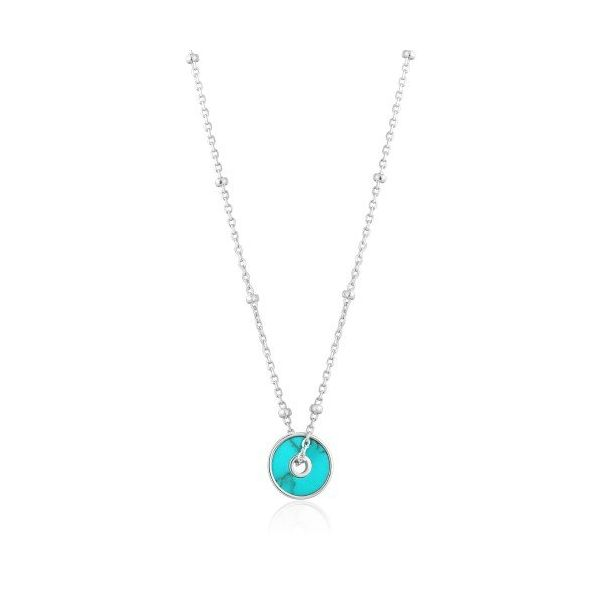 Sterling Silver Turquoise Disc Necklace By Ania Haie Orin Jewelers Northville, MI