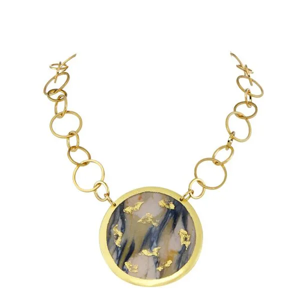Marble Bronze/Blue & White Double Sided Necklace Orin Jewelers Northville, MI