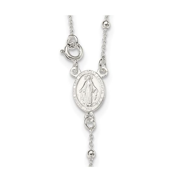 Sterling Silver Polished Rosary Necklace Image 2 Orin Jewelers Northville, MI