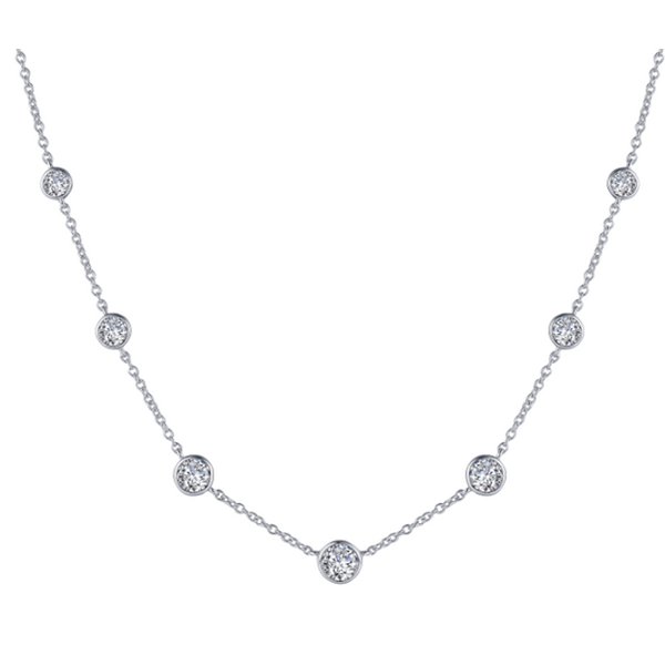 Sterling Silver Station Necklace With 7 CZs Orin Jewelers Northville, MI