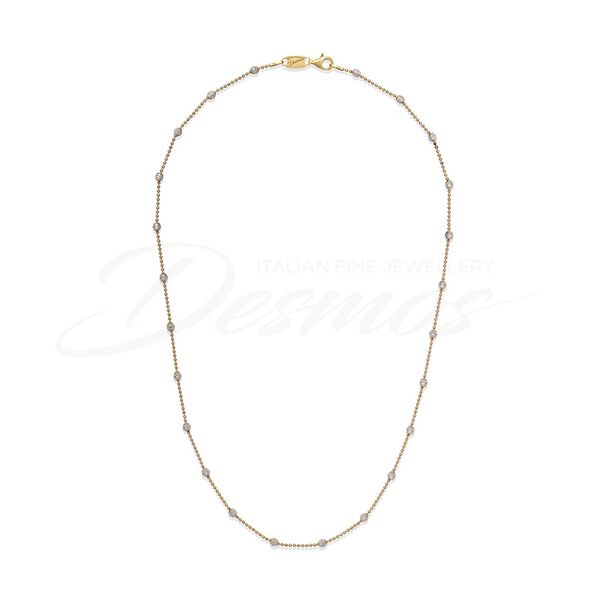 Sterling Silver & Gold Plated Sparkle Bead Necklace 36