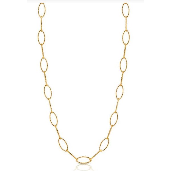 Sterling Silver Gold Plated Necklace With Diamond Cut Edged Loops Orin Jewelers Northville, MI