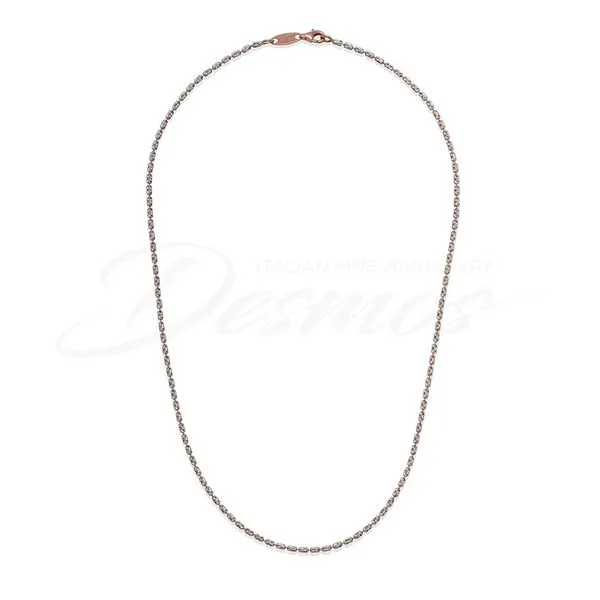 Sterling Silver & Rose Plated Sparkle Bead Necklace, 36