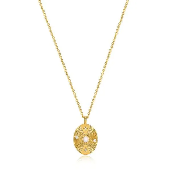 Sterling Silver Gold Plate Glam Disc Pendant Necklace By Ania Haie Orin Jewelers Northville, MI