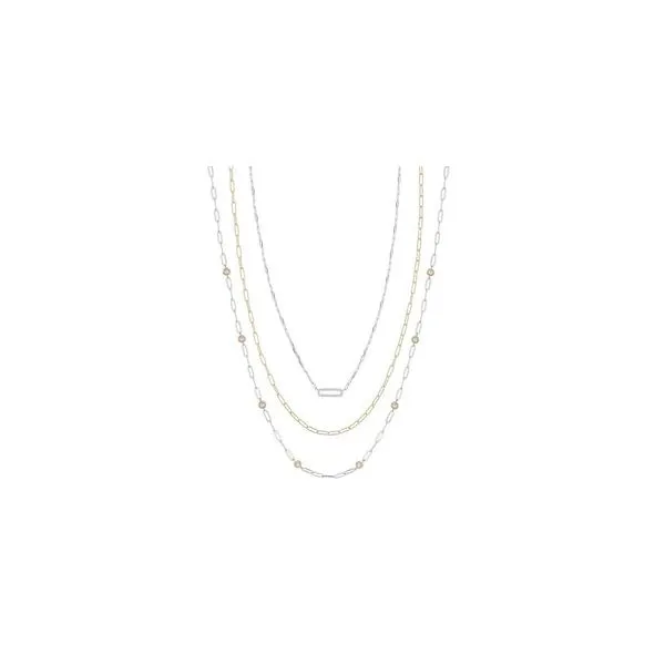 Sterling Silver & Yellow Plated 3 Layered Necklace Orin Jewelers Northville, MI