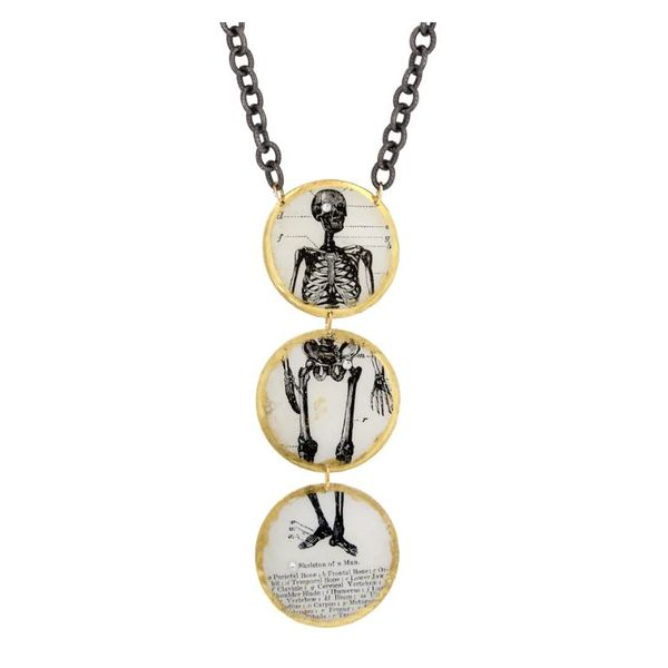 EVOCATEUR Skeleton Necklace With Gold Leaf Orin Jewelers Northville, MI