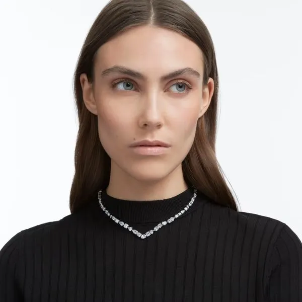 Swarovski Tennis Deluxe V Necklace Image 2 Orin Jewelers Northville, MI