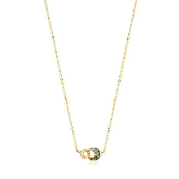 Sterling Silver Gold Plated Tidal Abalone Crescent Link Necklace By Ania Haie Orin Jewelers Northville, MI