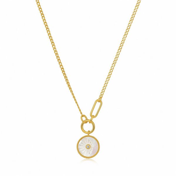 Sterling Silver Gold Plated Eclipse Emblem Necklace By Ania Haie Orin Jewelers Northville, MI