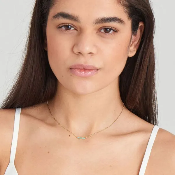 Sterling Silver Gold Plated Gold Turquoise Bar Necklace By Ania Haie Image 2 Orin Jewelers Northville, MI