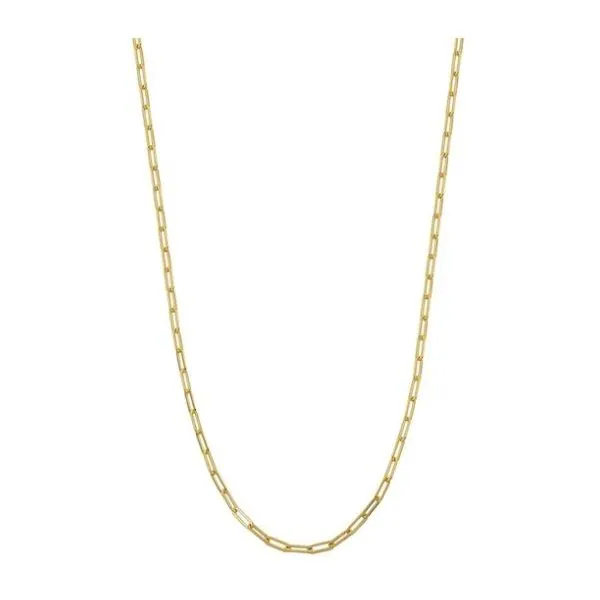 Sterling Silver Yellow Plated Paperclip Chain, 24
