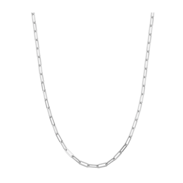 Sterling Silver Paperclip Chain Necklace 17