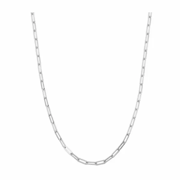 Sterling Silver Paperclip Chain Necklace 17