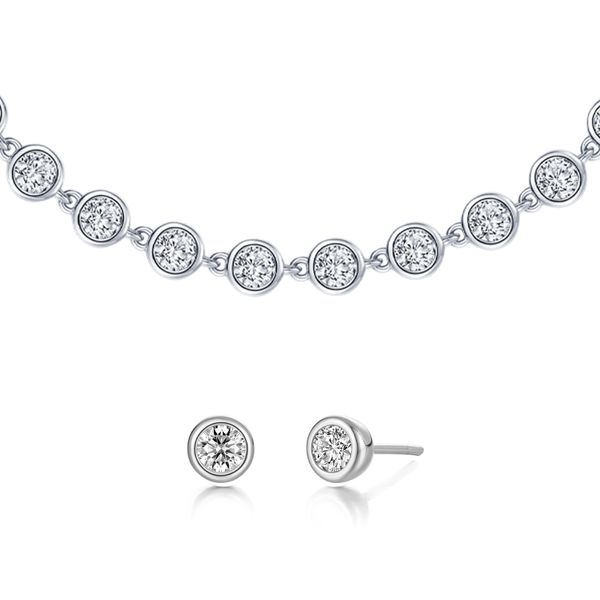 Sterling Silver CZ Bracelet & Earring Set Orin Jewelers Northville, MI