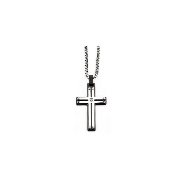 Black Plated and Stainless Cross Pendant Orin Jewelers Northville, MI