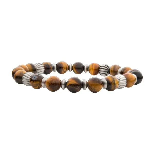 Tiger Eye Stones & Oxidized Beads Bracelet Orin Jewelers Northville, MI