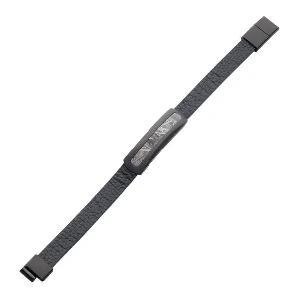Stainless Steel, Carbon Fiber, & Meteorite Inlay Bracelet Image 2 Orin Jewelers Northville, MI