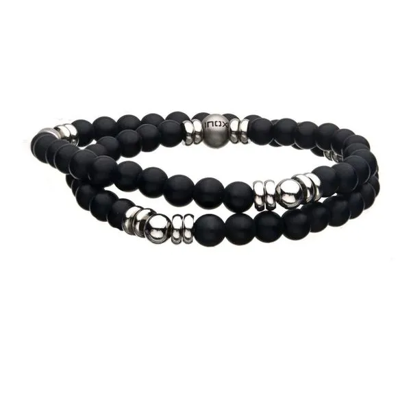 Onyx and Steel Bead Bracelet Orin Jewelers Northville, MI