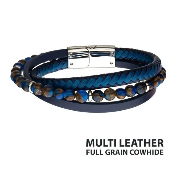 Leather Bracelet With Pietersite Beads Orin Jewelers Northville, MI