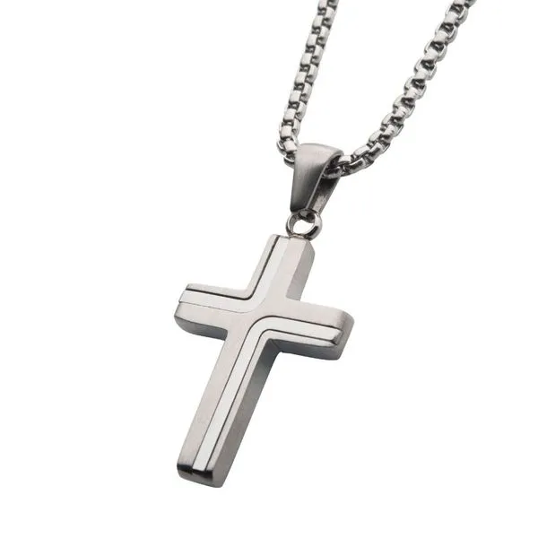 Stainless Steel Cross & Chain Orin Jewelers Northville, MI