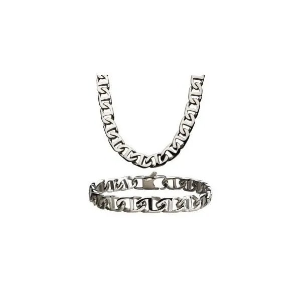 Stainless Steel 8mm Mariner Bracelet/Necklace Set Orin Jewelers Northville, MI