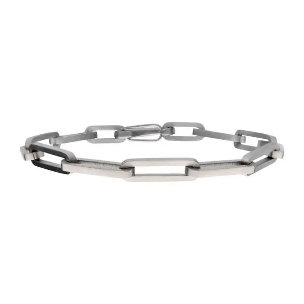 Stainless Steel Paperclip Link Chain Bracelet, 8.25
