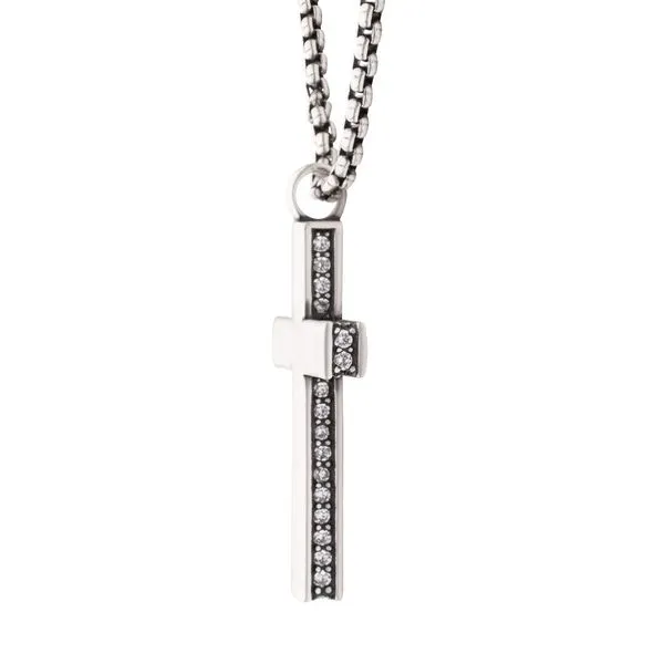 Sterling Silver Cross Pendant & Chain Image 2 Orin Jewelers Northville, MI