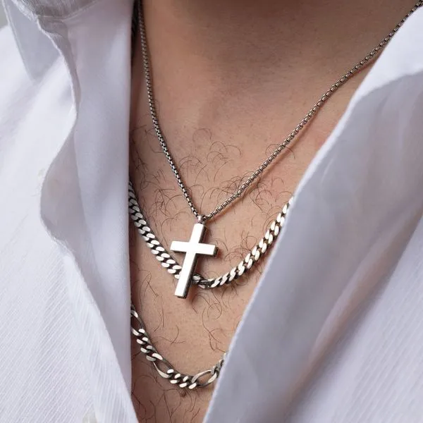 Sterling Silver Cross Pendant & Chain Image 3 Orin Jewelers Northville, MI