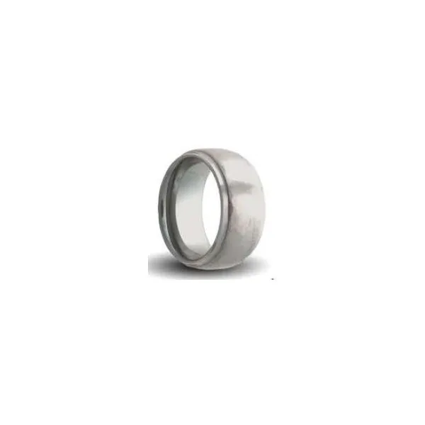 8mm Tungsten Carbide Band With High Polish Step Edge, Hammer Finish Center Orin Jewelers Northville, MI