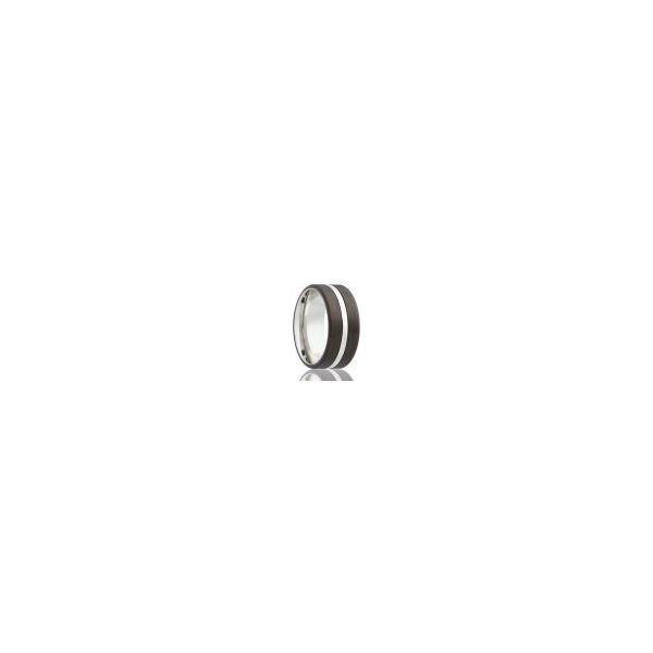 8mm Cobalt Chrome Band With Carbon Fiber, Inlay Cobalt Stripe Orin Jewelers Northville, MI