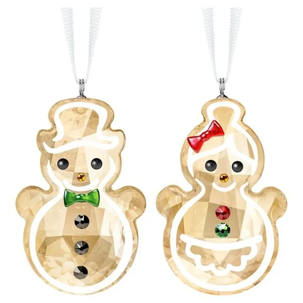 Swarovski Gingerbread Snowman Couple Ornament Orin Jewelers Northville, MI