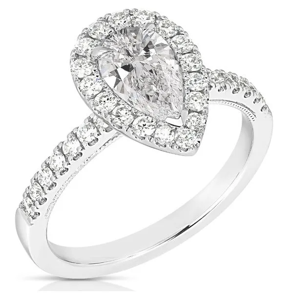 1 Ct Pear Shape Halo Diamond Engagement Ring Orloff Jewelers Fresno, CA