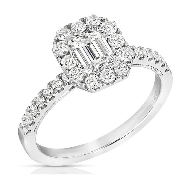1/2 Ct Emerald Cut Halo Diamond Engagement Ring Orloff Jewelers Fresno, CA